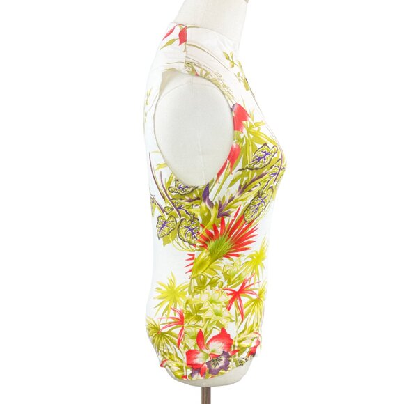 Kenzo Tropical Plant Print Sleeveless High Collar Tank - Picture 5 of 6